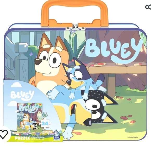 moose brands | Toys | Nwt Bluey Puzzle In Tin Carrying Case Lunch Box ...